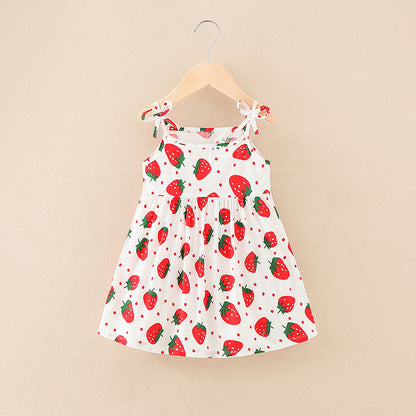 Girls' Princess Suspender Dress Children's Clothing Floral Skirt