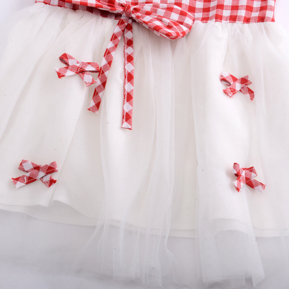 Fashionable Cute Girl's Blouse And Bow Skirt