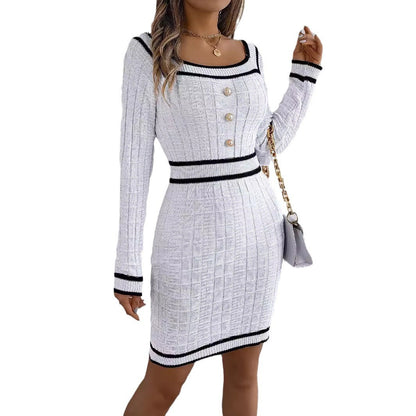 Women's Long-sleeved Sweater Hip Skirt