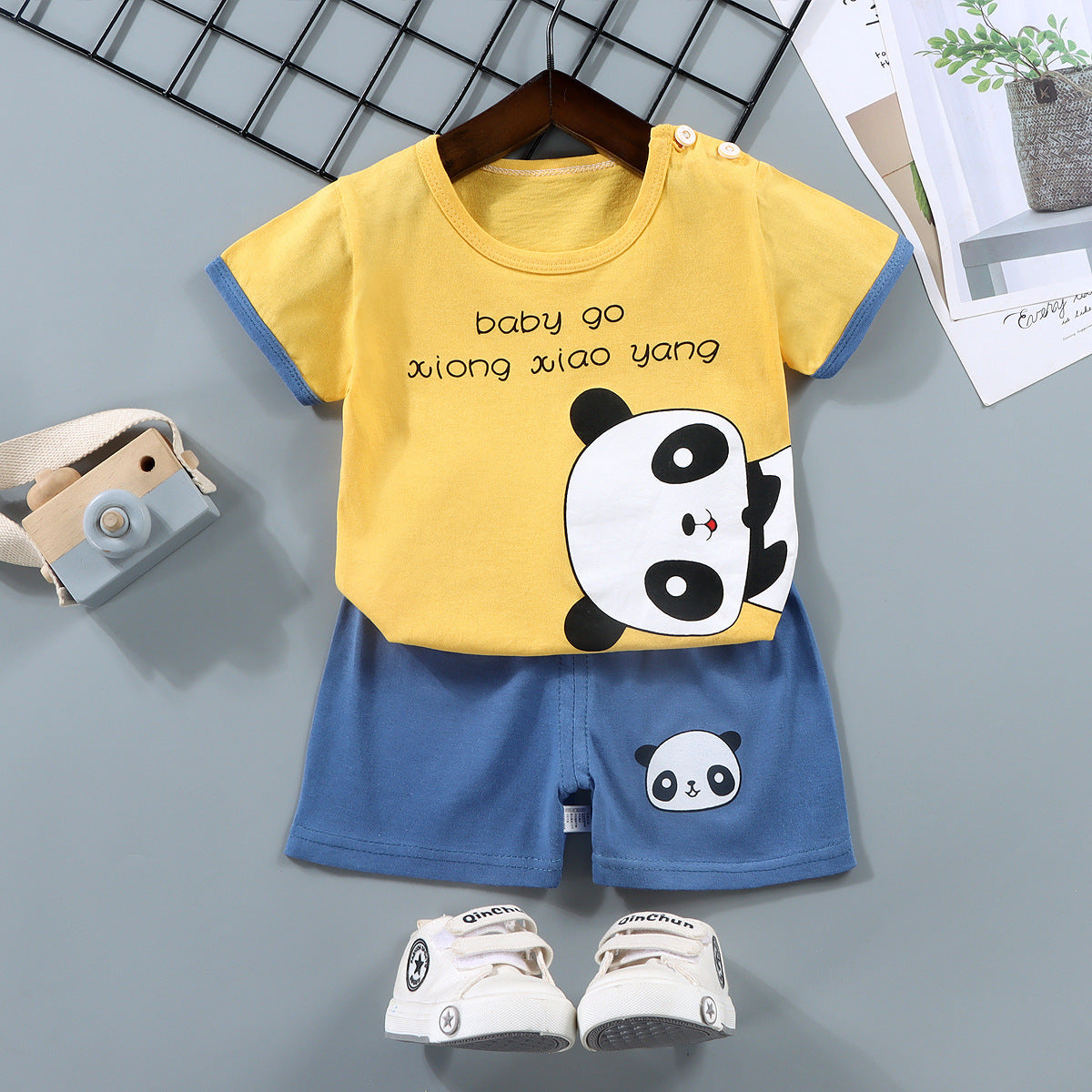 Children's Short-sleeved Suit Pure Cotton