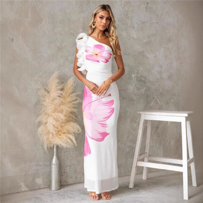 Fashion One Shoulder Slim Fit Dress