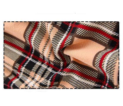 Two Piece Black Long Sleeve Top Checkered Skirt