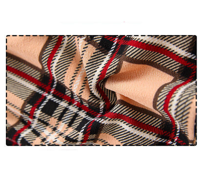 Two Piece Black Long Sleeve Top Checkered Skirt