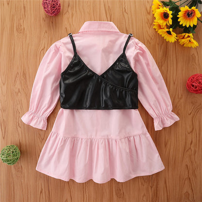 New Trendy Children's Long-sleeved Shirt Dress