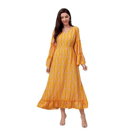 Elegant Digital Printing Plus Size Dress