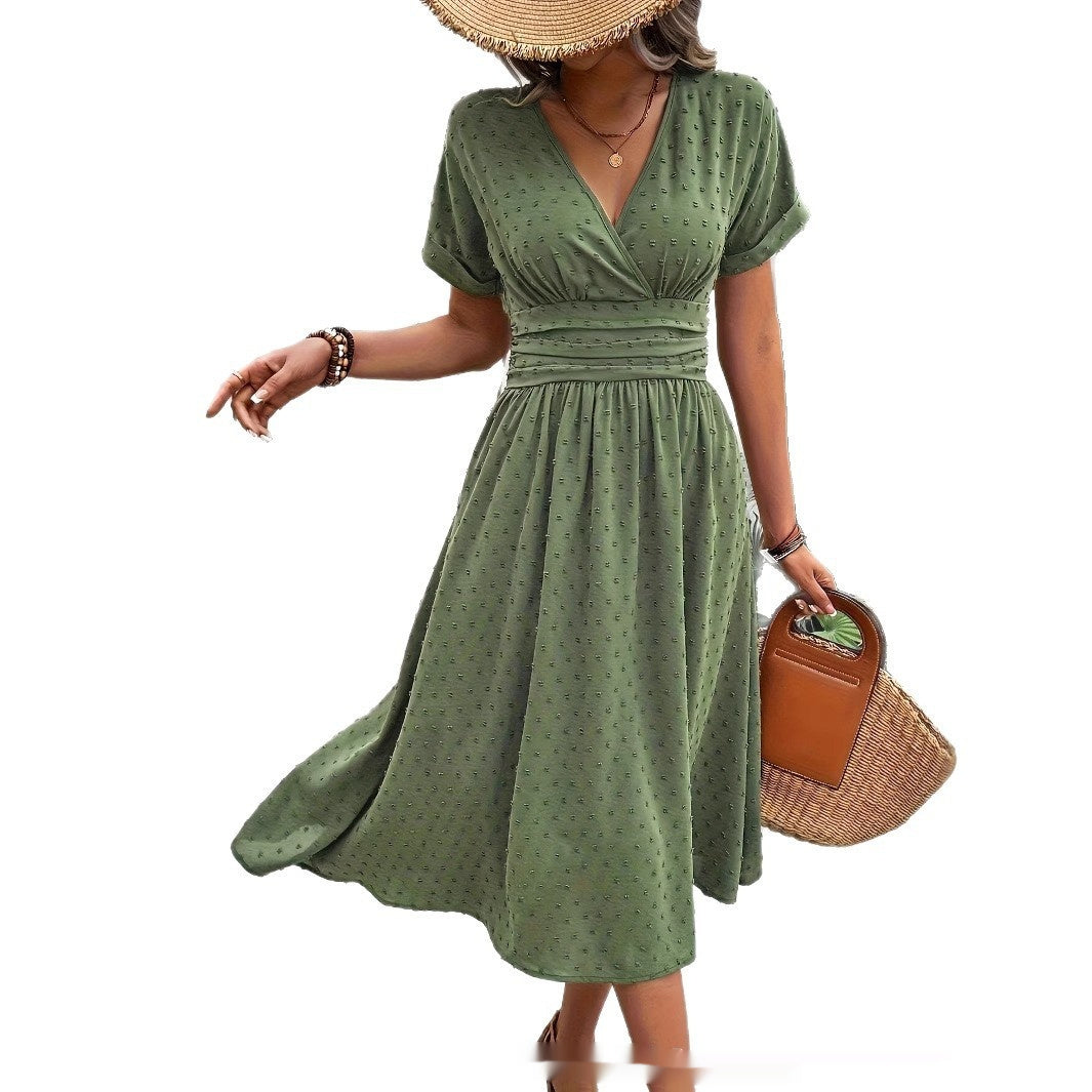 Women's Holiday Casual Solid Color Tunic Dress