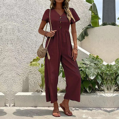 Women's Casual Summer Wide-leg Jumpsuit