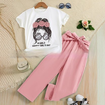 Summer Girls' Breathable Cartoon Suit