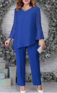 Female Heavy Industry Diamond Pressing Simple Solid Color Set