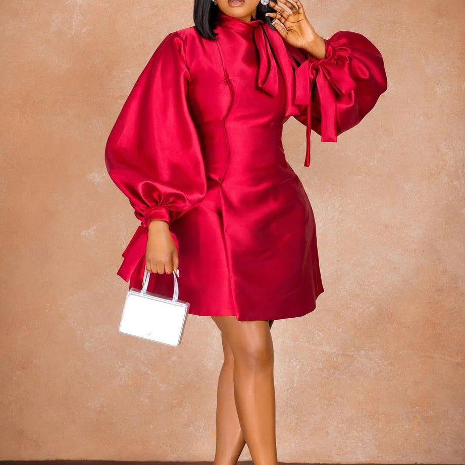 Waist Trimming Fashion Plus Size European And American Style Dress