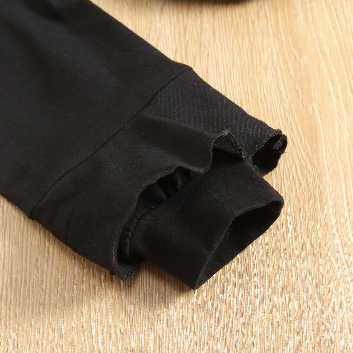 Black Long Sleeved Pullover Sweater Plaid Shorts Two Piece Autumn Outfit