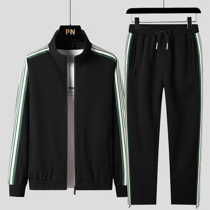 Stand Collar Loose Casual Three Bars Sports Suit