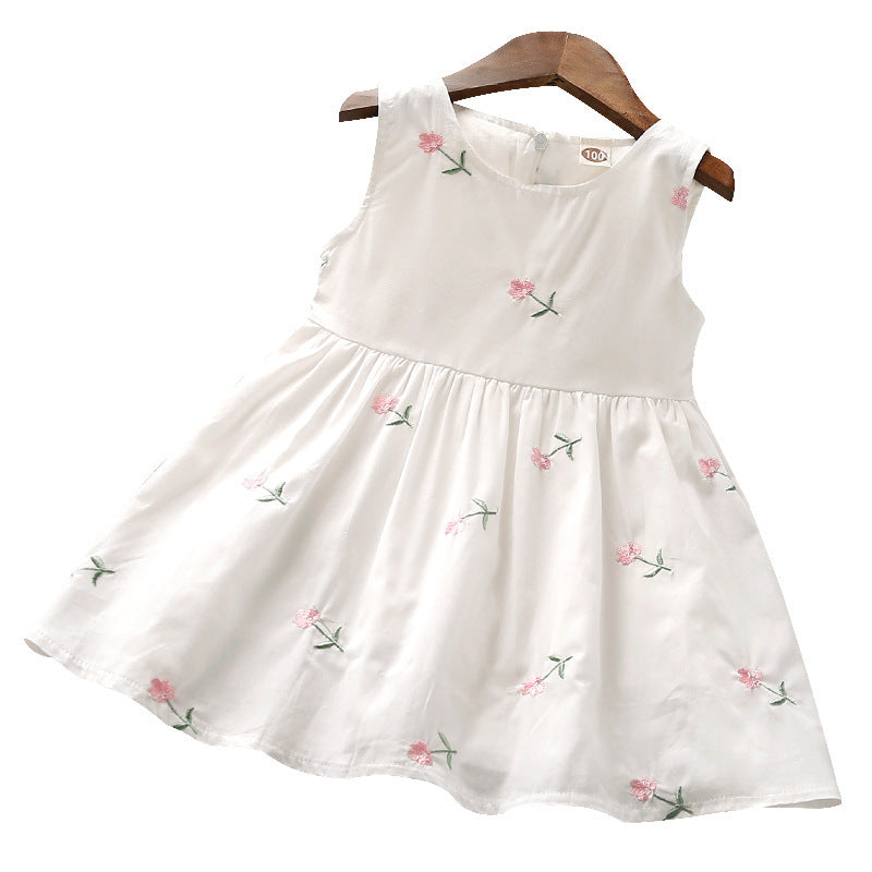 Floral Embroidered Skirt With Small Flowers