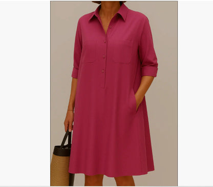 Women's Fashion Loose Solid Color Dress