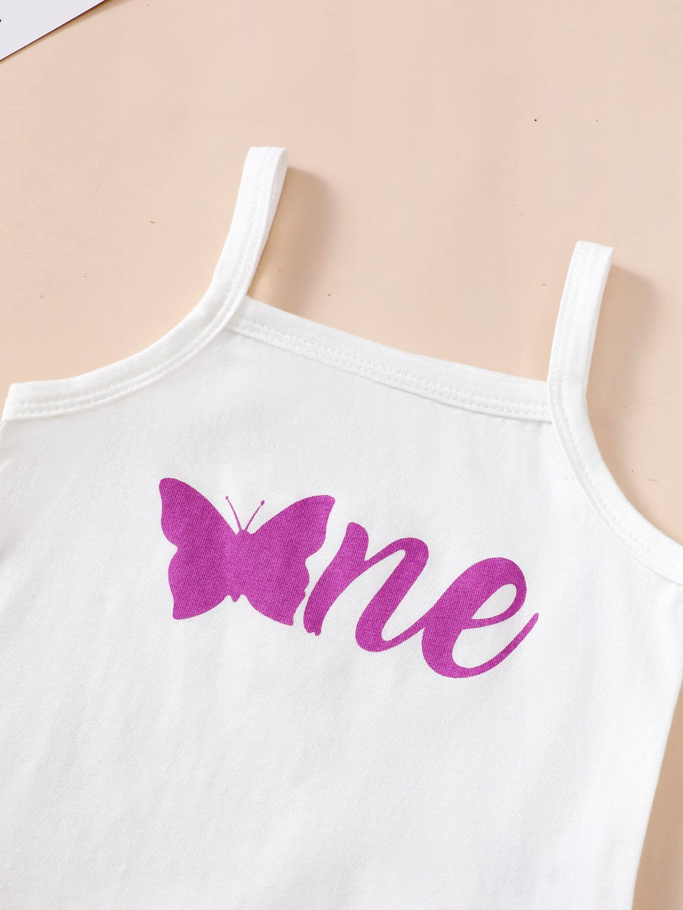 Baby Girl's Rompers Crawling Suit Printed Butterfly Two-piece Set