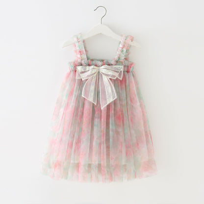 Girls Fashion Personality Mesh Dress Sling