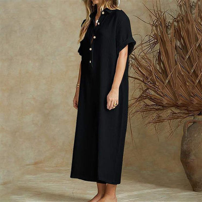 Women's Solid Color Sexy Short-sleeved Jumpsuit