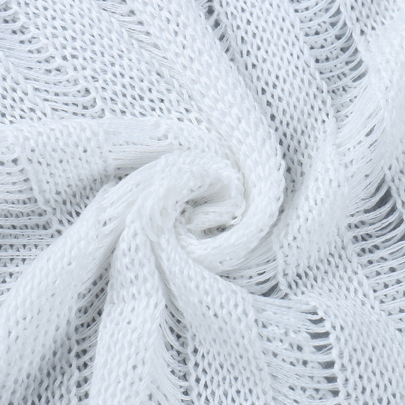 Woolen Perspective Sexy Hot Girl Neck Suspender Vest