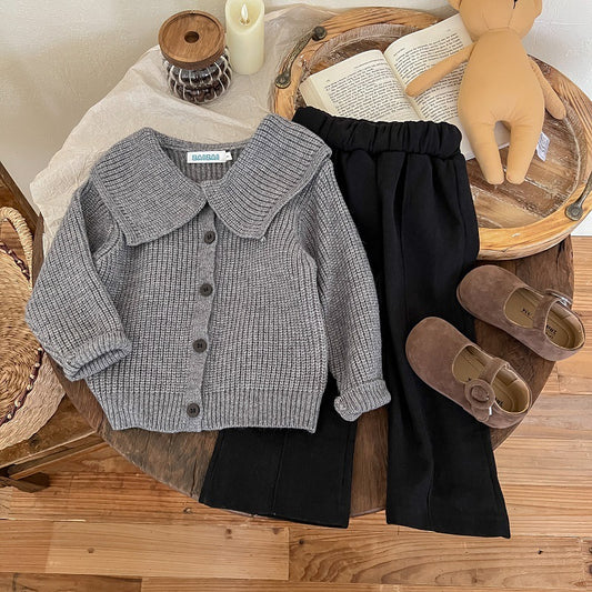 New Girl's Cardigan Coat Set