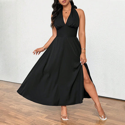 Plus Size Women's Clothing French Socialite Temperament V-neck Dress