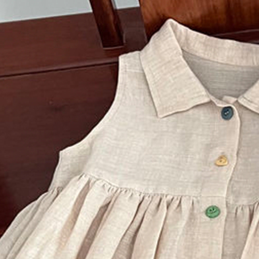 Girls Fashion Sleeveless Breathable Dress