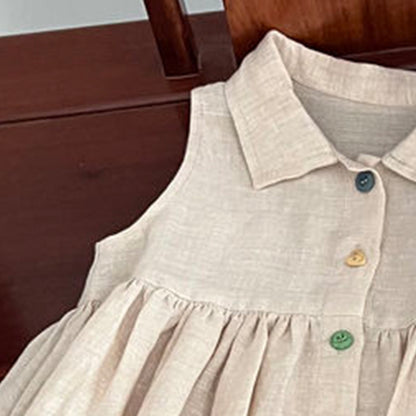 Girls Fashion Sleeveless Breathable Dress