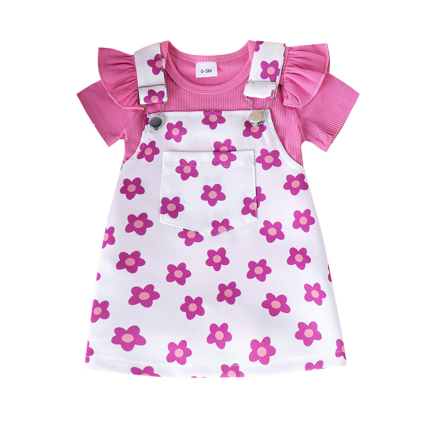 Children's Clothing Fashion Infant Suit Flounced Sleeve Printing