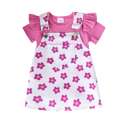 Children's Clothing Fashion Infant Suit Flounced Sleeve Printing