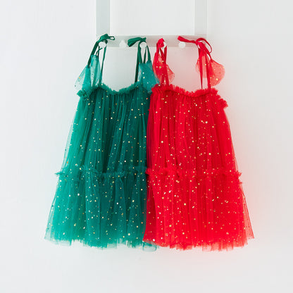 Children's Skirt Stars Moon Mesh Gauze Skirt Princess Pengpeng Skirt