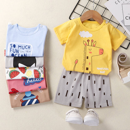 Baby T-shirt shorts cotton two-piece suit