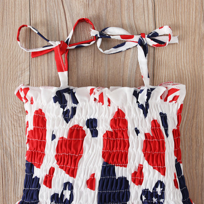 European And American Love Print Girls Dress