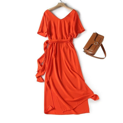 Cross-knotted Detail Split Midi Dress