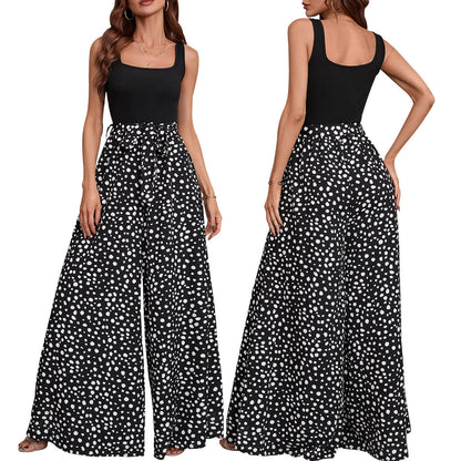 Women's Color Polka-dot Cinched Slimming Trousers