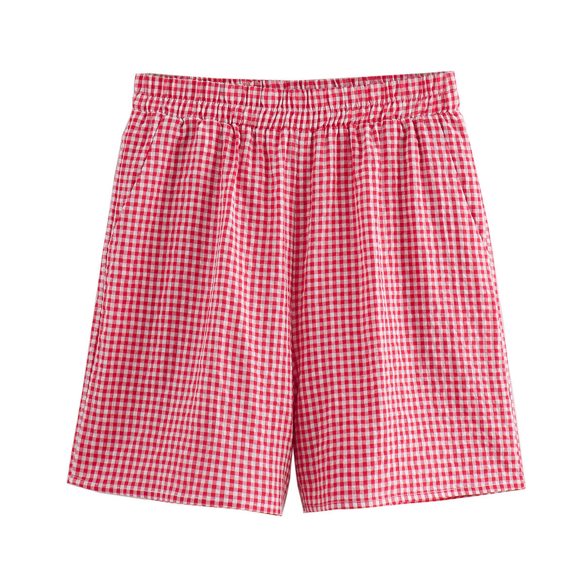 Women's Plaid Knotted Top Casual All-match