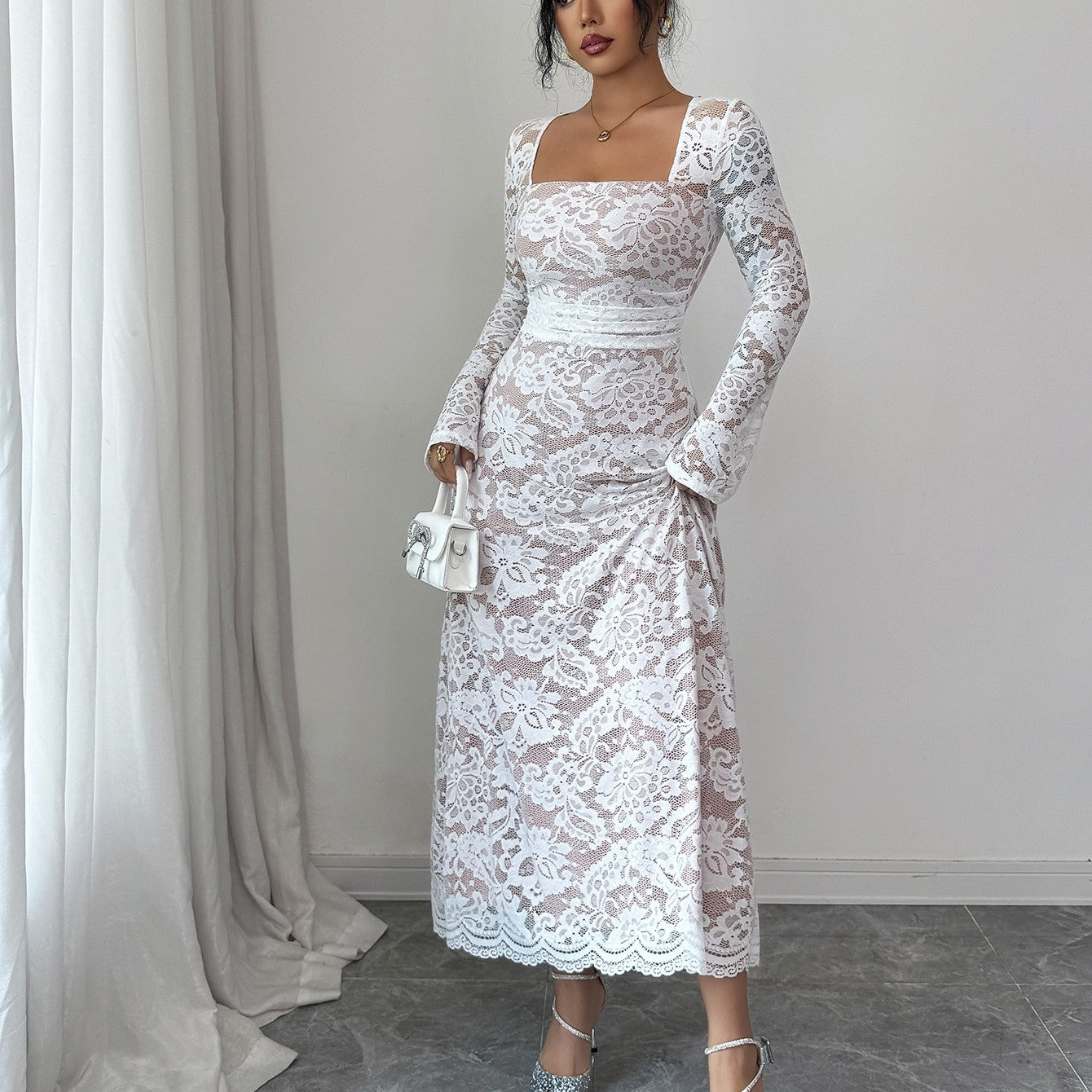 Elegant And High-end Lace Dress In European And American Style