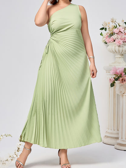 One Shoulder Waist Hollow Dress