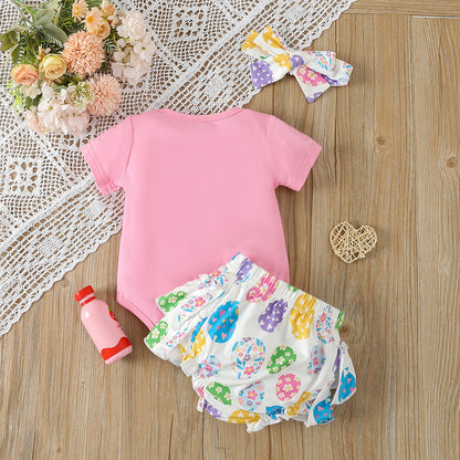 Baby Girl Summer Short Sleeved Kazakhstan PP Shorts Suit