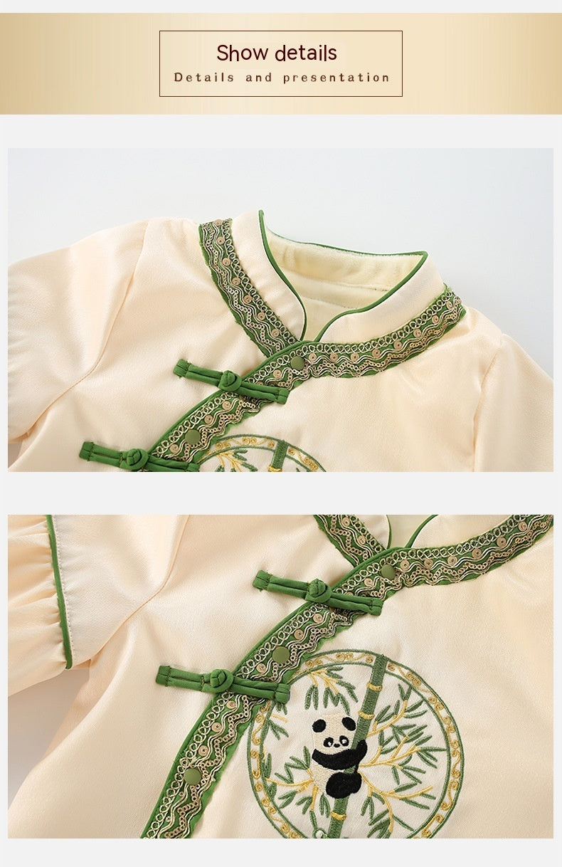 Girls Dress Fashion National Style Children's Two-piece Suit Horse-face Skirt