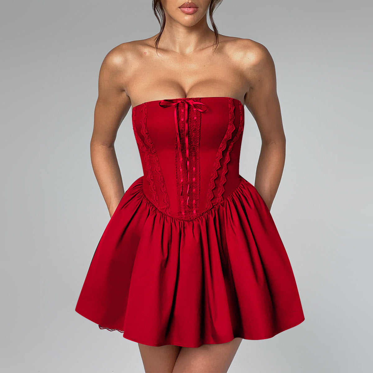 Slim Fit Backless Sexy Tube Top Dress