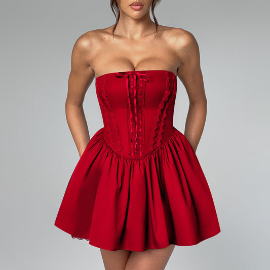 Slim Fit Backless Sexy Tube Top Dress