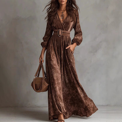 Digital Print Slimming A-line Dress