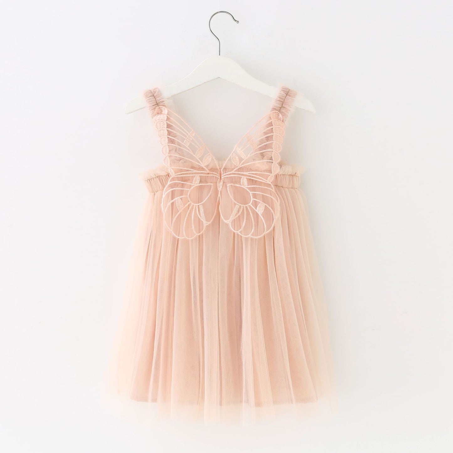 Children's Mesh Dress Sling Birthday Dress Pettiskirt Three-dimensional Angel Wings Fairy Fashionable Skirt