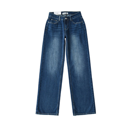 American Low Waist Straight Loose Denim Mop Trousers