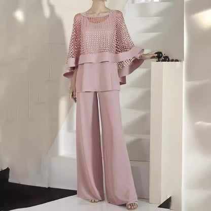 Women's Three-piece Shawl Wide-leg Trousers Fashion Casual Set