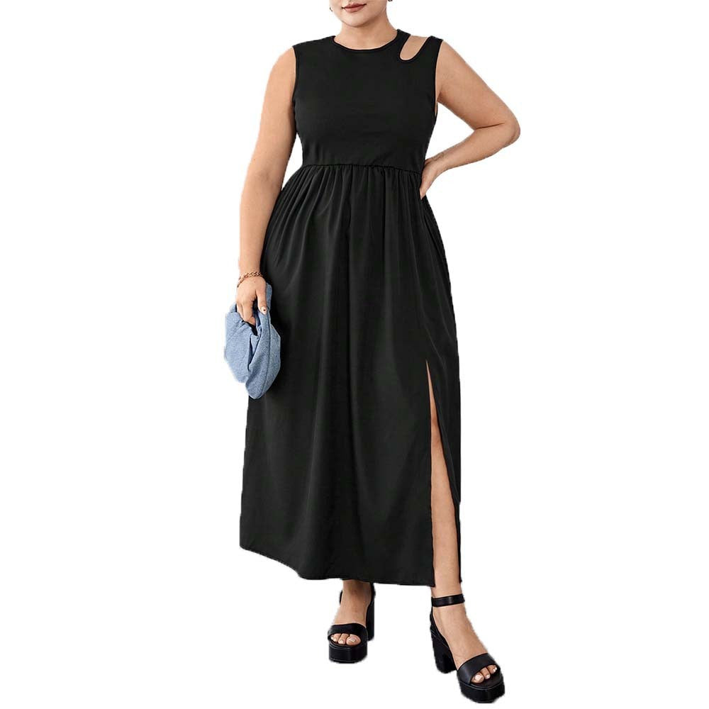 Split Dress Vest Sleeveless Stitching Dress