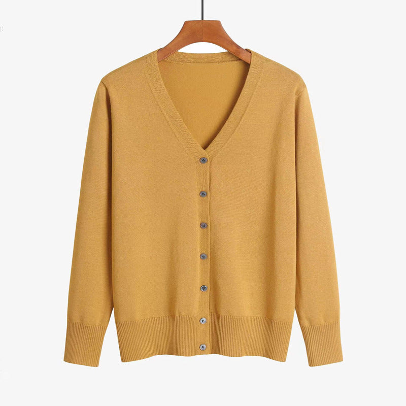 Autumn And Winter New V-neck Knitwear Long-sleeved Cardigan