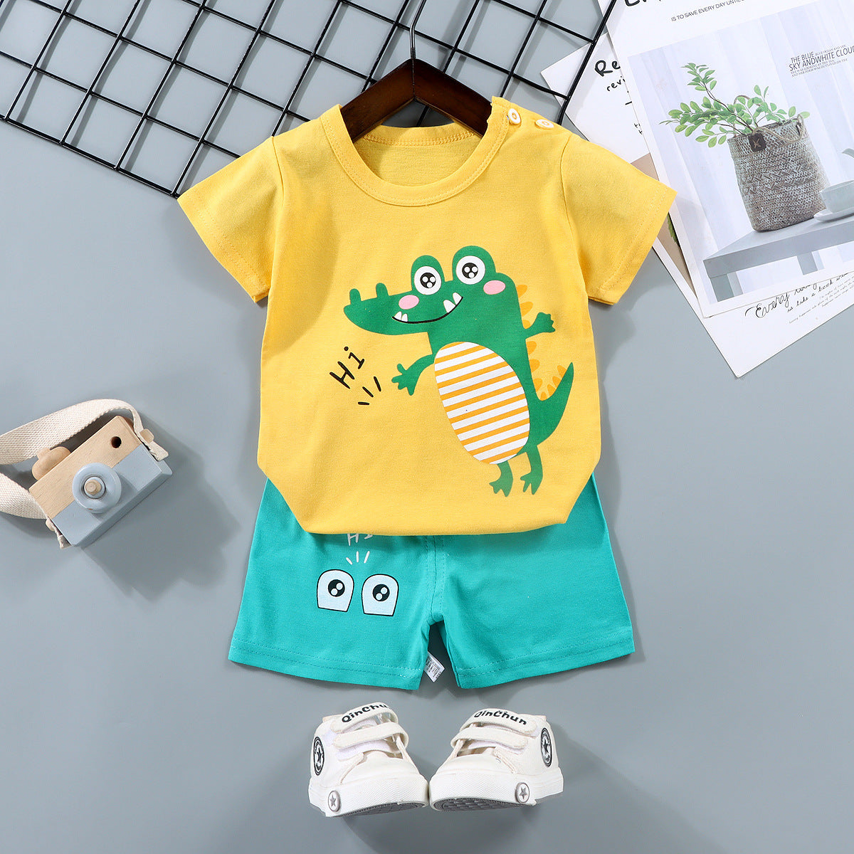 Children's Short-sleeved Suit Pure Cotton