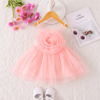 Baby And Toddler Floral Strap Mesh Dress