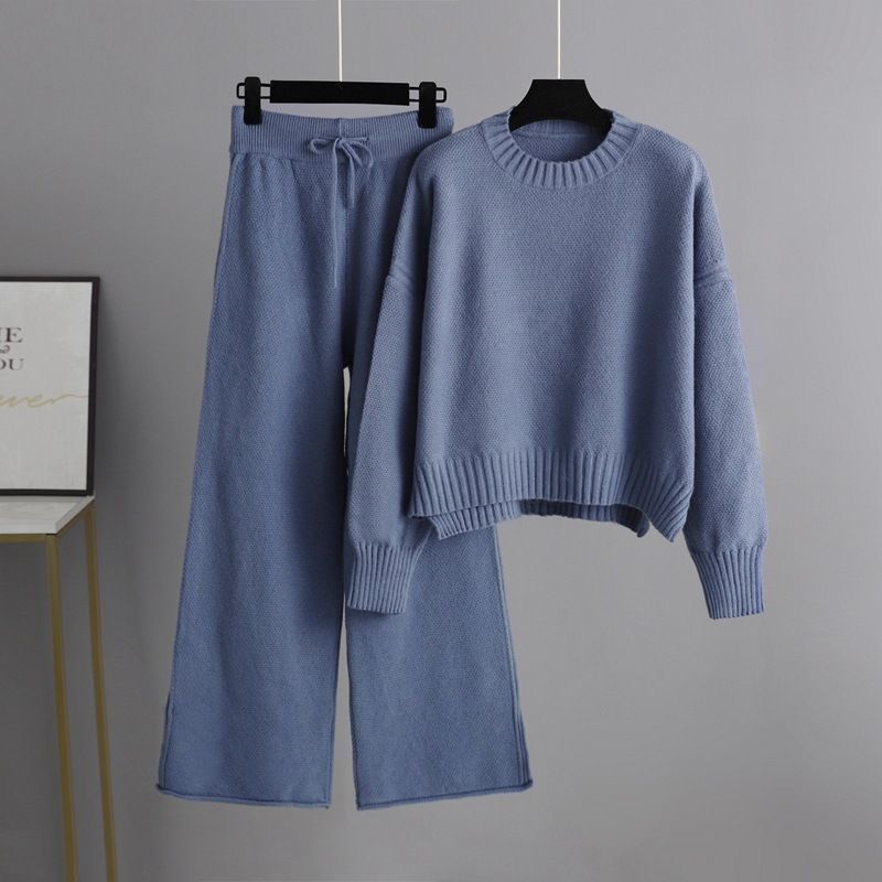 Fashion Casual Knitting Suit Pants Korean Style Loose Women