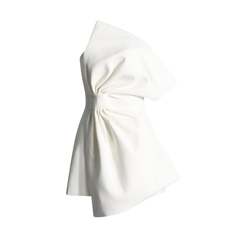 Fashionable Asymmetric Tube Top Dress Women